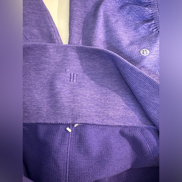 LULULEMON In The Flow Crop ll Heathered Iris Flower Purple Seamless Pants Capri - Picture 13 of 15